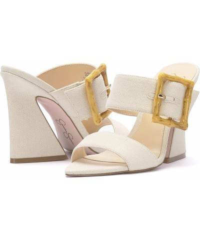 Women's Qena Buckle High Heel Sandal Heeled Natural $29.08 Sandals