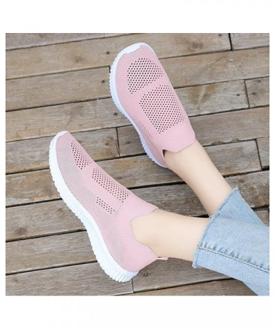 Summer Leisure Walking Shoes Women's Fashion Hollow Slip-on Sneaker Breathable Knit Mesh Fitness Shoes Lightweight Soft Sole ...