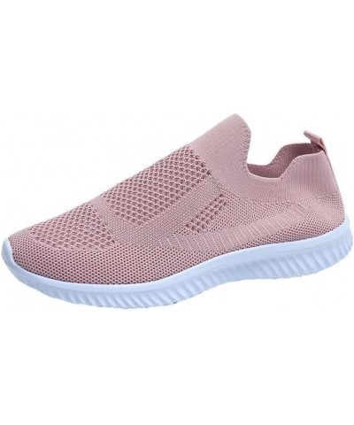 Summer Leisure Walking Shoes Women's Fashion Hollow Slip-on Sneaker Breathable Knit Mesh Fitness Shoes Lightweight Soft Sole ...