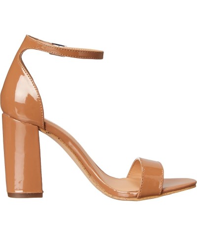 Women's Beella Heeled Sandal Caramel Patent $13.69 Sandals