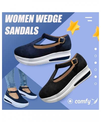 Sandals for Women Wedge Women's Dressy Low Wedges Peep Toe Beach Sandals Shoes Summer Casual Zipper Platform Sandals Zs3-blue...