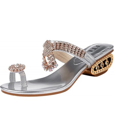 Sandals Womens Wedge Platform Sandals Gladiator Flip-Flop Roman Ankle Strappy Zipper Flat Comfort Sandals LS7 Silver $9.18 Sa...