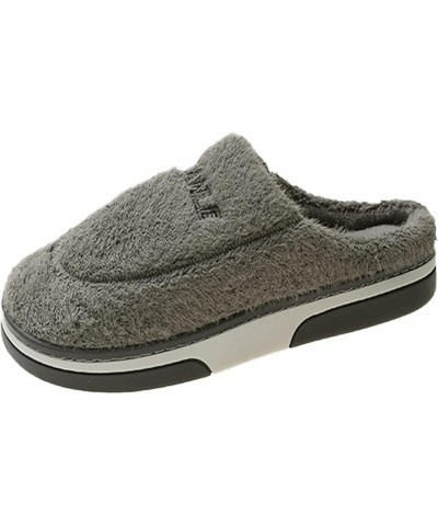 Women's Comfort Memory Foam Slippers Breathable Plush Fuzzy Slip on Non-Slip Clog House Shoes with Indoor Outdoor Men,grey $1...