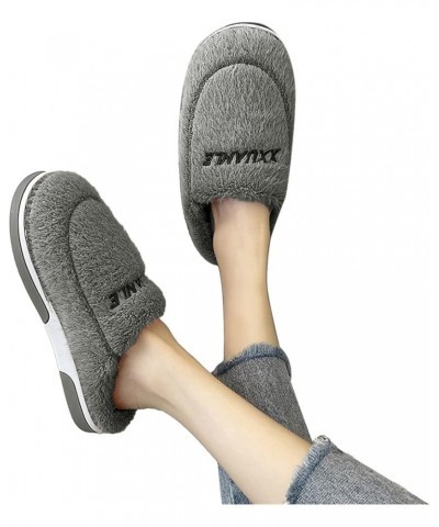 Women's Comfort Memory Foam Slippers Breathable Plush Fuzzy Slip on Non-Slip Clog House Shoes with Indoor Outdoor Men,grey $1...