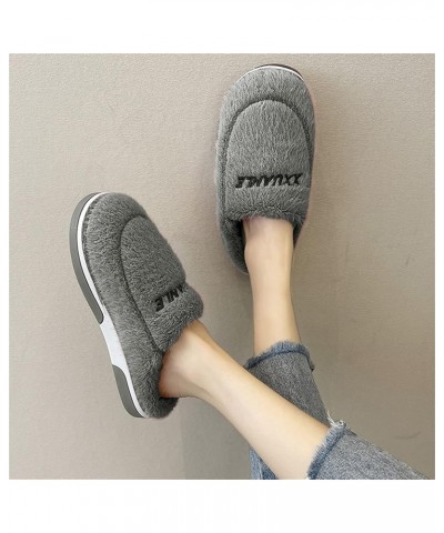 Women's Comfort Memory Foam Slippers Breathable Plush Fuzzy Slip on Non-Slip Clog House Shoes with Indoor Outdoor Men,grey $1...