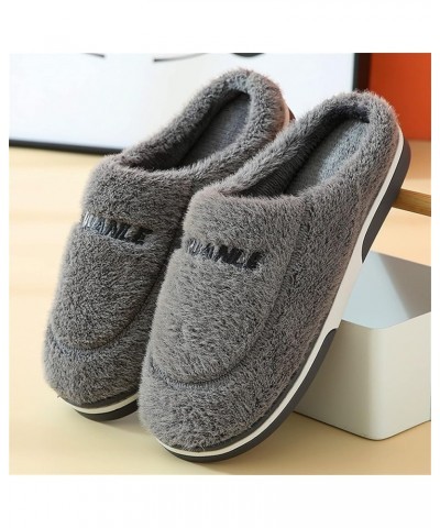 Women's Comfort Memory Foam Slippers Breathable Plush Fuzzy Slip on Non-Slip Clog House Shoes with Indoor Outdoor Men,grey $1...