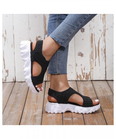 Women Synthetic Sole Sandals Ladies Fashion Summer Solid Color Breathable Mesh Open Toe Pointed Toe Shoes for Black $27.79 Sa...