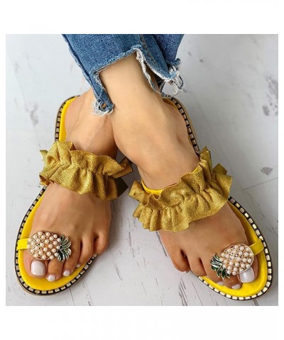 Sandals Women Wedge Platform Sandals Adjustable Flip Flops Roman Buckle Strappy Zipper Flats Hiking Sandals LS2 Yellow $8.10 ...