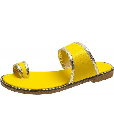 Women's Slip Toe Flat Slippers Large Casual Beach Sandals Womens Slippers Slip on (Green, 10) Yellow 9 $15.54 Slippers