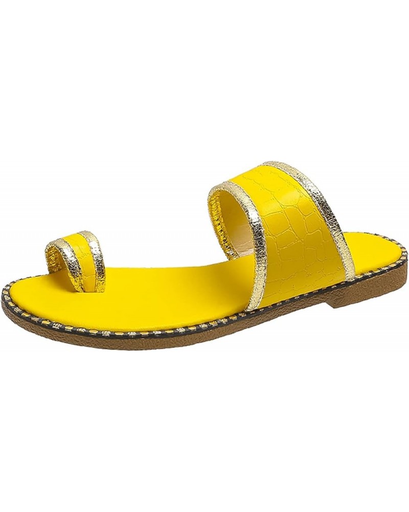 Women's Slip Toe Flat Slippers Large Casual Beach Sandals Womens Slippers Slip on (Green, 10) Yellow 9 $15.54 Slippers