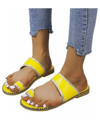 Women's Slip Toe Flat Slippers Large Casual Beach Sandals Womens Slippers Slip on (Green, 10) Yellow 9 $15.54 Slippers