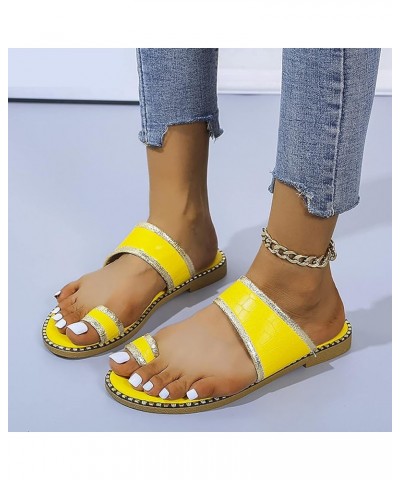 Women's Slip Toe Flat Slippers Large Casual Beach Sandals Womens Slippers Slip on (Green, 10) Yellow 9 $15.54 Slippers