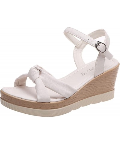 Wedge Sandals for Women slip on espadrille sandal platform platform wedge sandals wedge sandal shoes for women Beige $19.46 O...