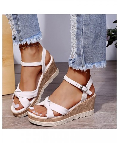 Wedge Sandals for Women slip on espadrille sandal platform platform wedge sandals wedge sandal shoes for women Beige $19.46 O...