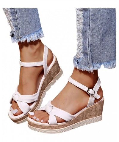 Wedge Sandals for Women slip on espadrille sandal platform platform wedge sandals wedge sandal shoes for women Beige $19.46 O...