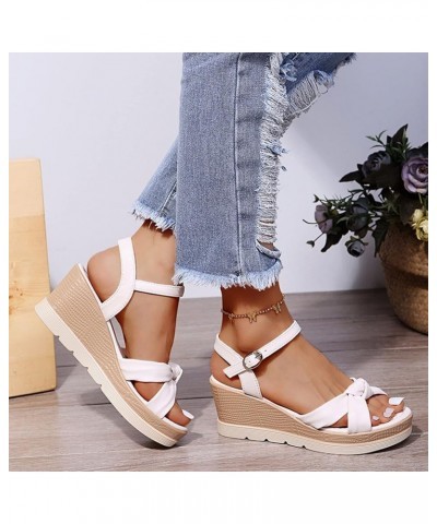 Wedge Sandals for Women slip on espadrille sandal platform platform wedge sandals wedge sandal shoes for women Beige $19.46 O...