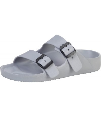 Unisex Slides Sandals Men's Women's Adjustable Double Buckle Lightweight EVA Comfort Footbed Flat Slip on Sandal with Arch Su...