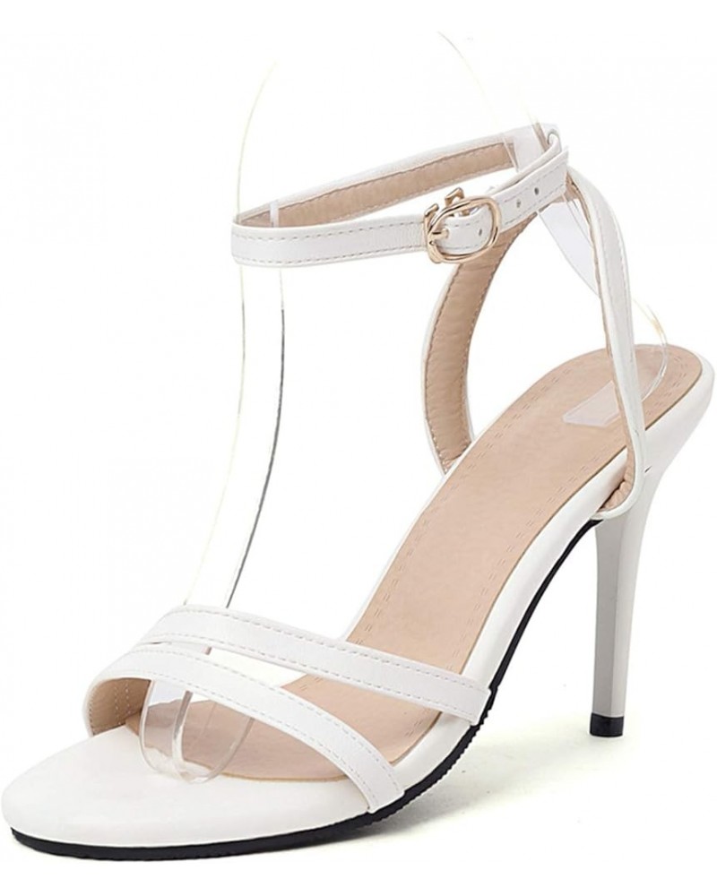 Elegant Women Sandals with Open Toe and Stiletto White $21.51 Sandals