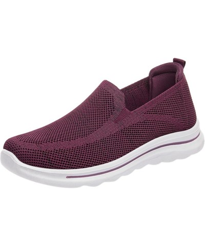 sneakers for women, Fashion Women's Casual Shoes Breathable Slip-on Wedges Outdoor Leisure Sneakers Z 12-watermelon Red $15.3...