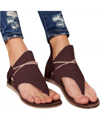 sandals for women dressy summer, Women's Sandals Suede Flat Bottom Strap Fish Mouth Flat Shoes Cool Shoes Z 05-brown $8.59 Sa...