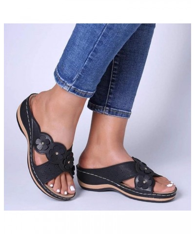 Platform Sandals for Women dressy summer sandals women hiking sandals women strappy black heels Z 01-black $16.80 Sandals