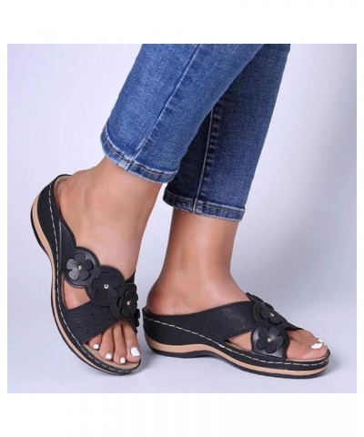 Platform Sandals for Women dressy summer sandals women hiking sandals women strappy black heels Z 01-black $16.80 Sandals