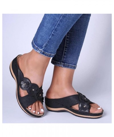 Platform Sandals for Women dressy summer sandals women hiking sandals women strappy black heels Z 01-black $16.80 Sandals