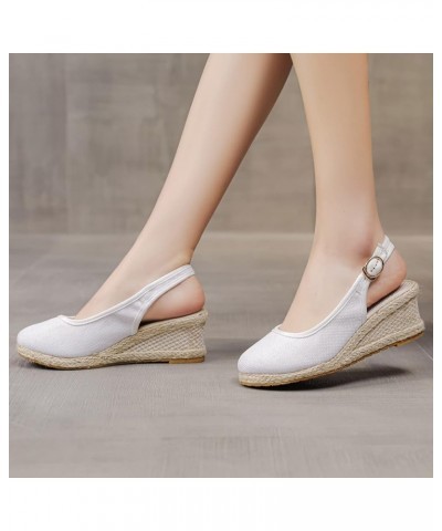 Womens Two Band Sandal Summer Open Toe Low Block Flip Flops Pump Sandals Hawaiian Vacation Slippers for Women White $18.89 Sa...