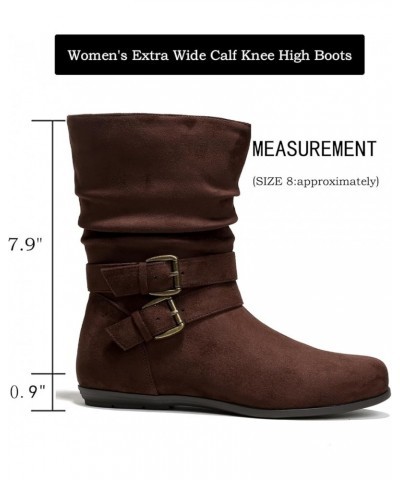 Women's Wide Width Ankle Boots, Flat Heel Short Boots Side Zipper Slouchy Winter Booties. Brown 711 $18.90 Boots