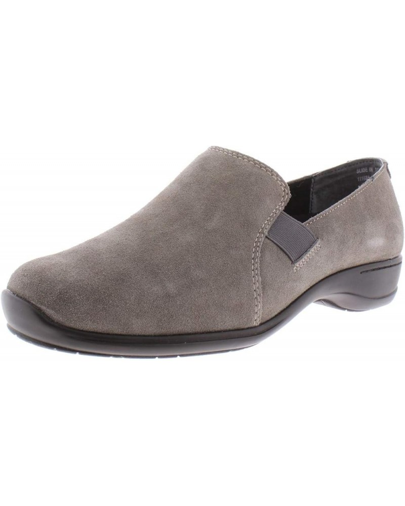 Slide in 62035 Women's Casual Shoe Leather Slip-on Grey Suede $22.17 Loafers & Slip-Ons