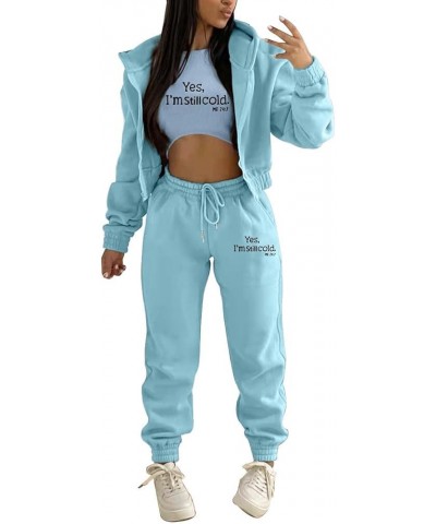 Casual And Fashionable: Letters Print Hoodie Set For Women Perfect For Casual Wear And Stylish Dressing Blue - 2024 Pants for...