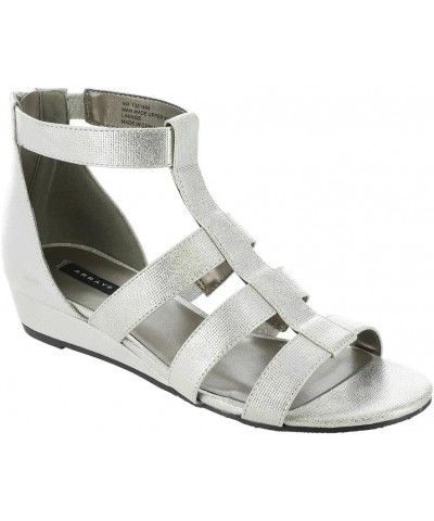 Masseys Athena for Women with Adjustable Hookandloop Straps and Back Zipper Closure Silver $15.97 Sandals