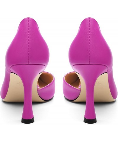 Women's Closed Pointed Toe D'Orsay Shoes Dress High Heels Pumps for Wedding Party，3.3inch Magenta Matte $28.80 Pumps