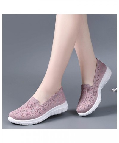 Women Shoes Mesh Socks Shoes Casual One Foot Wear Women's Shoes Breathable Casual Sports Leather Working Shoes Pink $14.03 At...