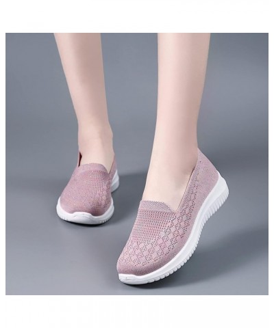 Women Shoes Mesh Socks Shoes Casual One Foot Wear Women's Shoes Breathable Casual Sports Leather Working Shoes Pink $14.03 At...