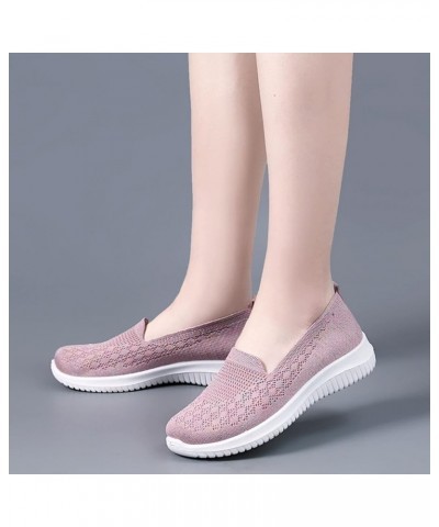 Women Shoes Mesh Socks Shoes Casual One Foot Wear Women's Shoes Breathable Casual Sports Leather Working Shoes Pink $14.03 At...