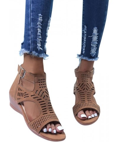 Women Casual Elastic Strappy Sandals Summer Comfortable Slipper Rhinestones High Heel Mules Flats 68-htrns-brown-d $13.79 San...