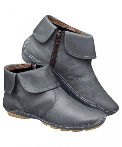 Bo_ots For Women an_kle Bo_oties Leather Comfortable Casual Dressy Western Elegant Fashion Retro Classic bo_ot Grey $7.71 Boots