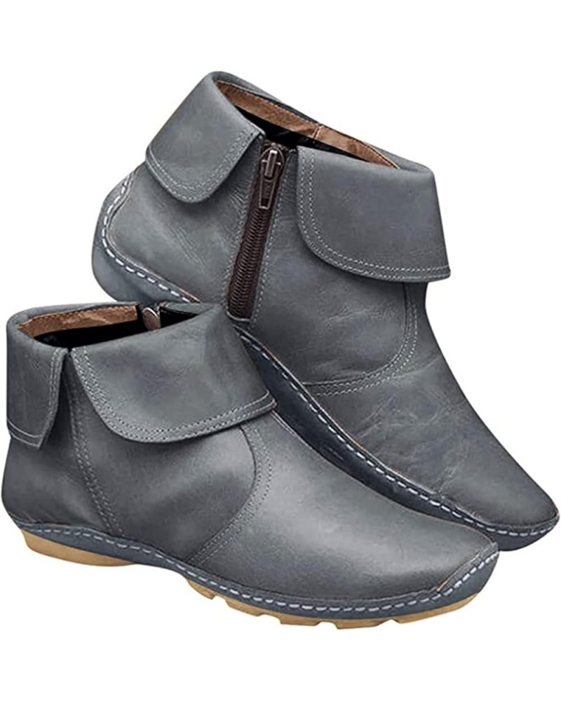 Bo_ots For Women an_kle Bo_oties Leather Comfortable Casual Dressy Western Elegant Fashion Retro Classic bo_ot Grey $7.71 Boots