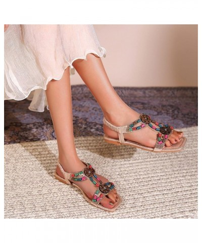 Women Flat Sandals Comfortable Sling Back Women's Flip-Flops Party Evening Footwear Gold $14.78 Outdoor Shoes