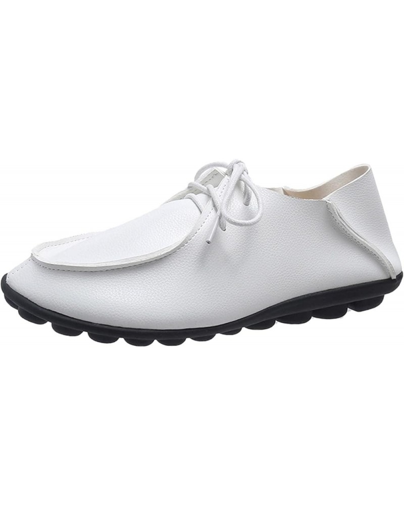 Fashion Summer Women Casual Shoes Round Toe Flat Soft Sole Lace Up Large Size Retro Womens Casual Slip on Shoes Size 11 (Coff...