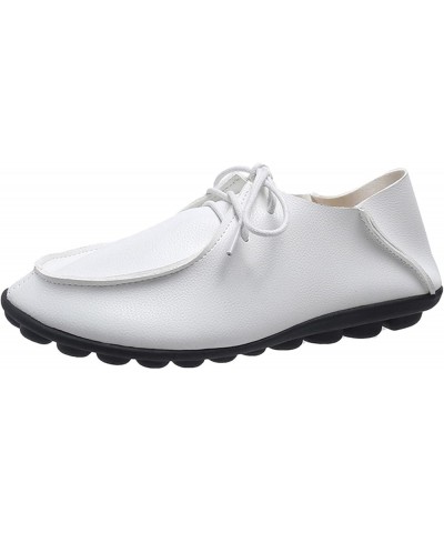 Fashion Summer Women Casual Shoes Round Toe Flat Soft Sole Lace Up Large Size Retro Womens Casual Slip on Shoes Size 11 (Coff...