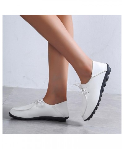 Fashion Summer Women Casual Shoes Round Toe Flat Soft Sole Lace Up Large Size Retro Womens Casual Slip on Shoes Size 11 (Coff...