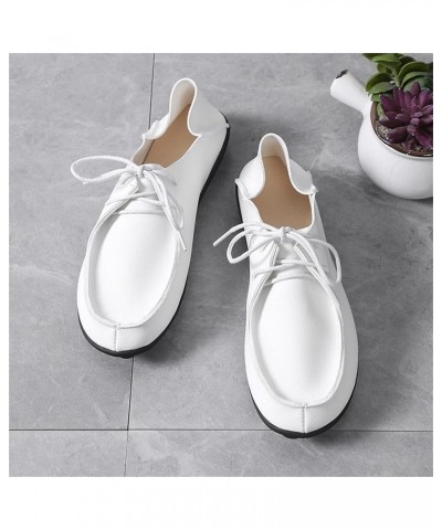 Fashion Summer Women Casual Shoes Round Toe Flat Soft Sole Lace Up Large Size Retro Womens Casual Slip on Shoes Size 11 (Coff...