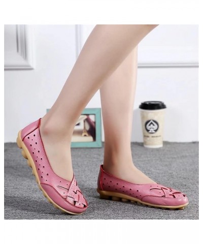 Owlkay New Casual Women Shoes, Comfy Slip-On Cutout Leather Loafers Flats Sandals, Soft Sole Low Top Casual Walking Shoes. (U...