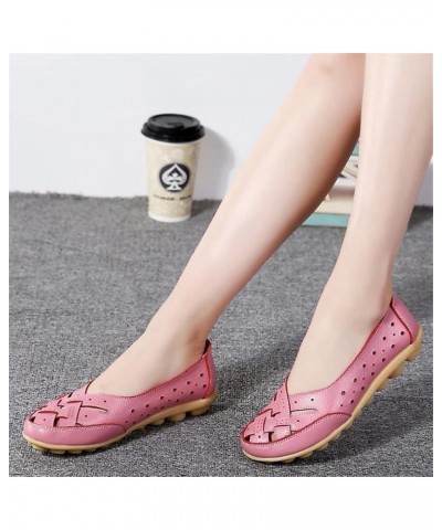 Owlkay New Casual Women Shoes, Comfy Slip-On Cutout Leather Loafers Flats Sandals, Soft Sole Low Top Casual Walking Shoes. (U...