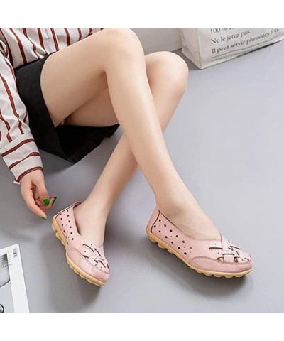 Owlkay New Casual Women Shoes, Comfy Slip-On Cutout Leather Loafers Flats Sandals, Soft Sole Low Top Casual Walking Shoes. (U...