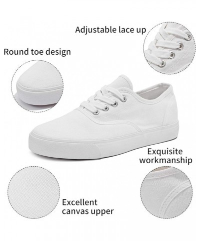 Women's Canvas Sneakers, Low Cut, Flats Running Shoes, Size 7, Breathable White $17.99 Fashion Sneakers