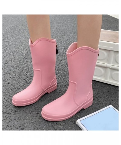 Winter Boots for Women Women's Fashion Rain Shoes Outside Shoes Kitchen Rubber Shoes Soft Bottom Comfortable Middle Tube Rain...