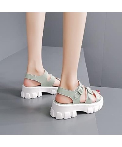 Non-Slip Basic Casual Sandals Women Shoe Fashion 5.5cm Heel Summer Women Sandals Fashion Sandals Buckle Women Sandals (Color ...